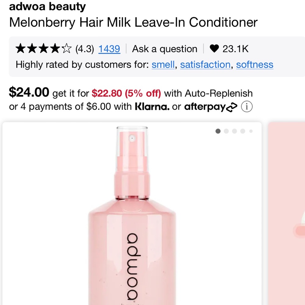 Adwoa Melonberry Hair Milk Leave In Conditioner